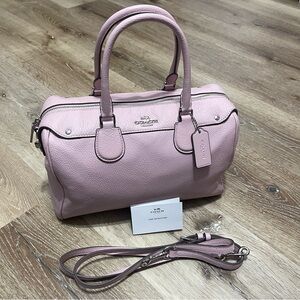 Coach Mini Bennett Satchel With Shoulder Strap (Petal Pink/Silver)
